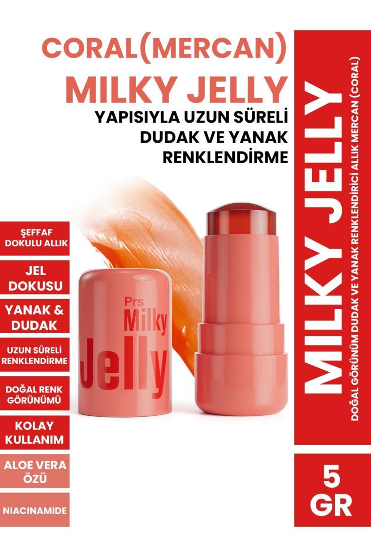 Procsın Milky Jelly Doğal Görünüm Dudak ve Yanak Renklendirici Allık Mercan (Coral) 5 gr