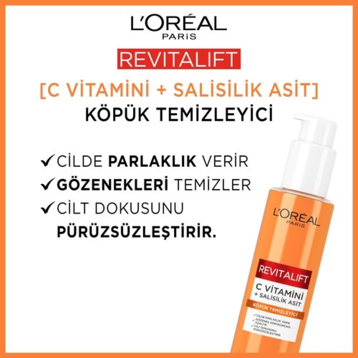 L'oréal Paris Revitalift Clinical Vitamini + Salisilik Asit, Aydınlatıcı ve Gözenek Karşıtı Köpük Temizleyici