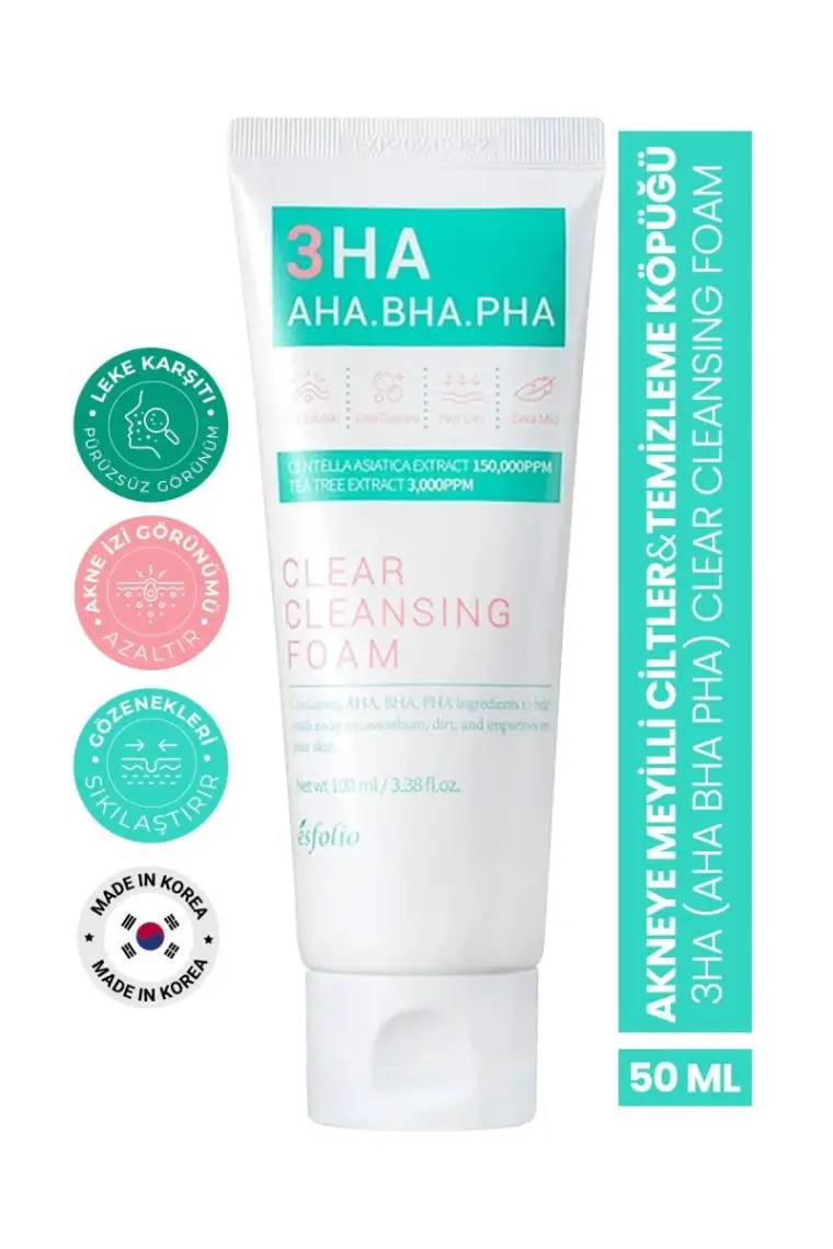 Esfolio Salisilik Asit İçeren Akneye Meyilli Ciltler İçin Temizleme Köpüğü - Esfolio 3ha Clear Cleansing Foam