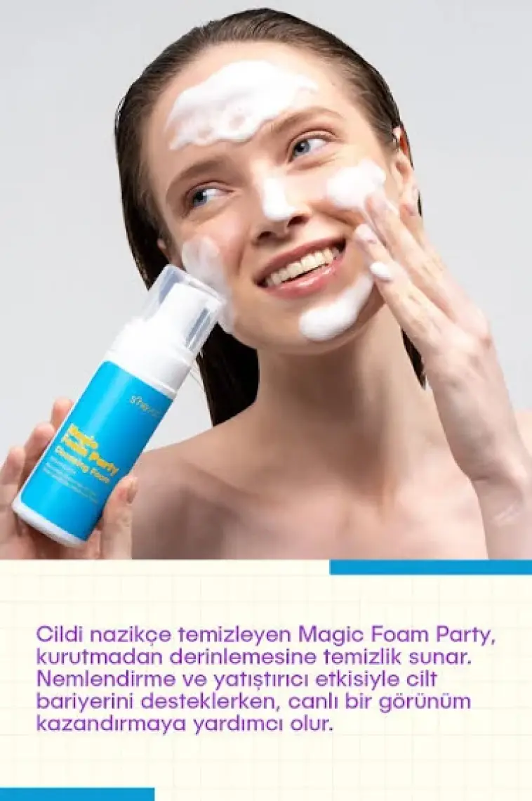 S'he Vec MAGIC FOAM PARTY - Yatıştırıcı Nemlendirici Etkili Yüz Temizleme Köpüğü |Tüm Cilt Tipleri 150ml