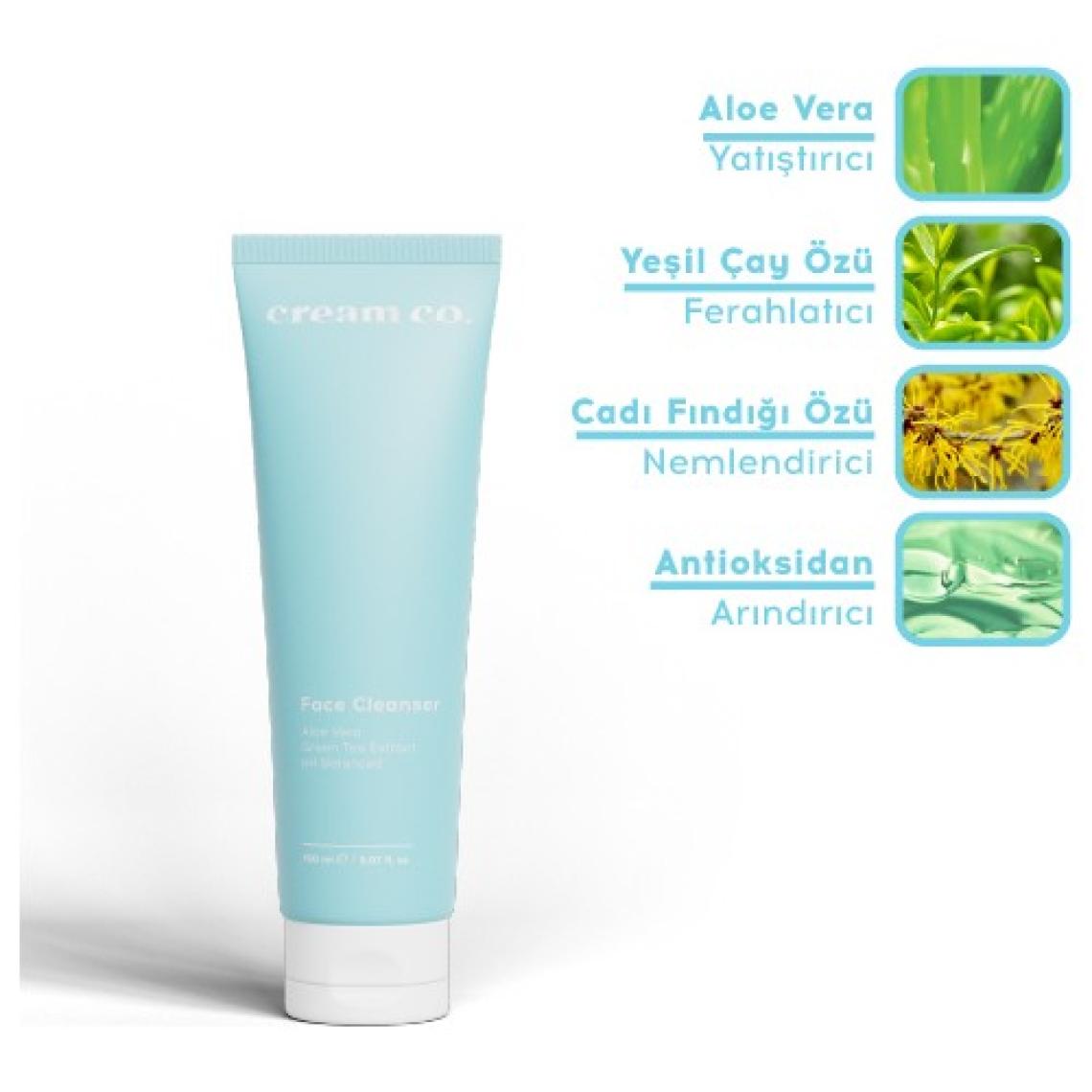 Cream Co. Beyazlatıcı Yüz Temizleyici Makyaj Temizleme Tek Adımda Çift Aşamalı Temizlik Face Cleanser 150 ml