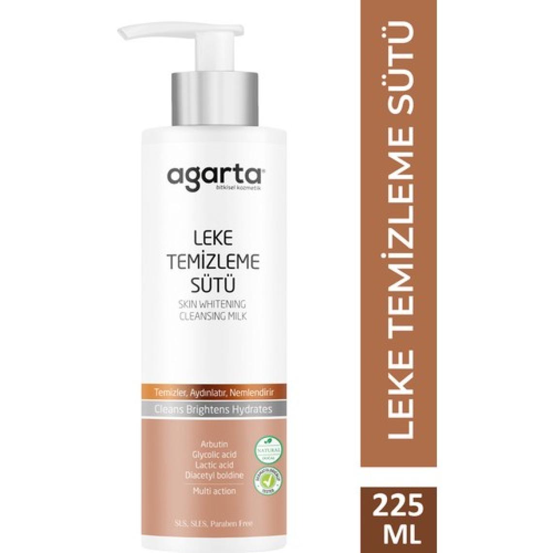 Agarta Doğal Cilt Lekesi Temizleme Sütü - Karma Ciltler için C Vitamini ile Zenginleştirilmiş Leke Giderici ve Ton Eşitleyici, 225 ml