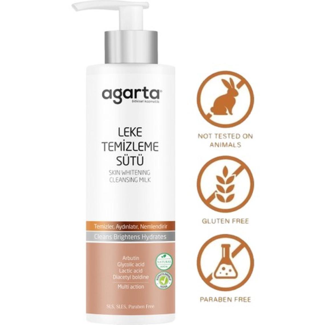 Agarta Doğal Cilt Lekesi Temizleme Sütü - Karma Ciltler için C Vitamini ile Zenginleştirilmiş Leke Giderici ve Ton Eşitleyici, 225 ml