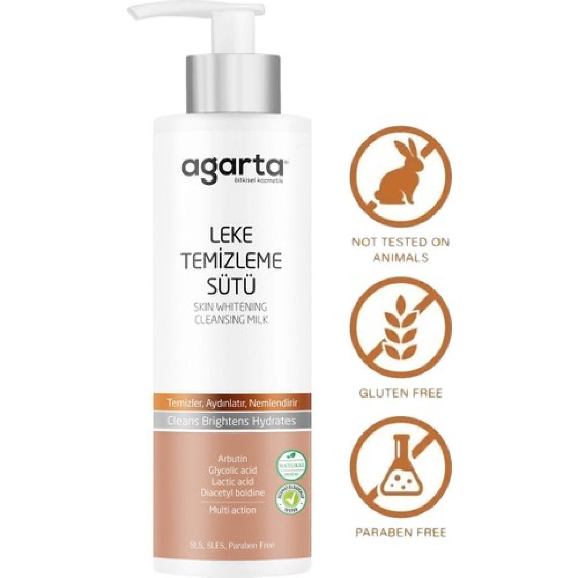 Agarta Doğal Cilt Lekesi Temizleme Sütü - Karma Ciltler için C Vitamini ile Zenginleştirilmiş Leke Giderici ve Ton Eşitleyici, 225 ml