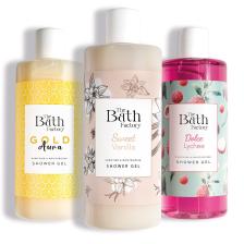 The Bath Factory Duş Jeli Seti (Lychee - Vanilya - Gold Aura) (3 x 400 Ml)