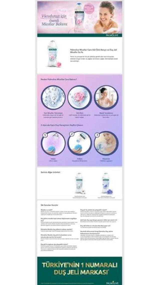 Palmolive Micellar Care Banyo ve Duş Jeli Gül Özlü 500 ml