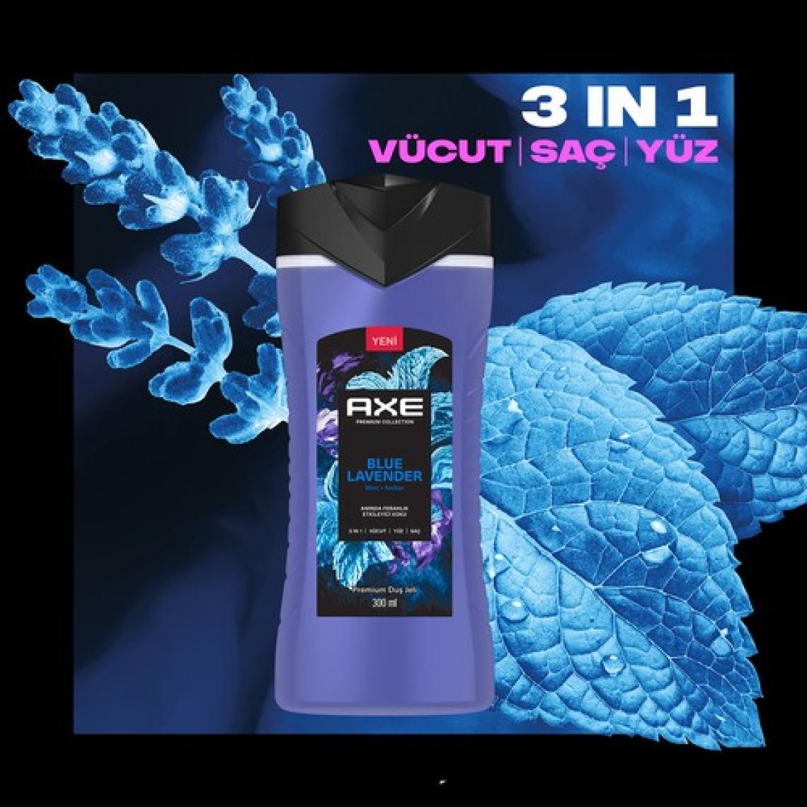 Axe Premium Collection Duş Jeli Blue Lavender 3 In 1 Vücut Saç Yüz 300 ml