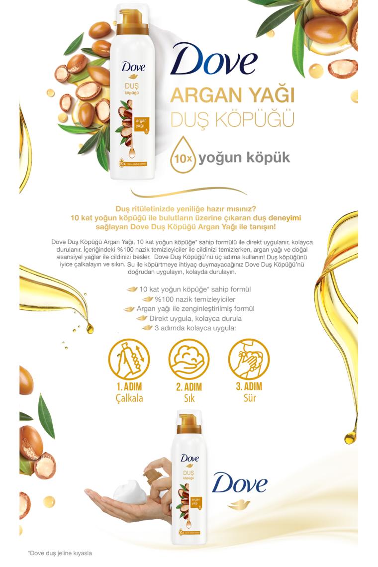 Köpük Duş Jeli Argan Yağı 10 Kat Daha Yoğun Köpüğe Sahip Kremsi Formül 200 ml 1 Adet