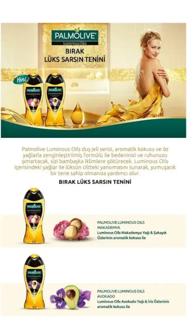 Palmolive Luminous Oils Makademya Yağı & Şakayık Özleri Banyo ve Duş Jeli 500 ml