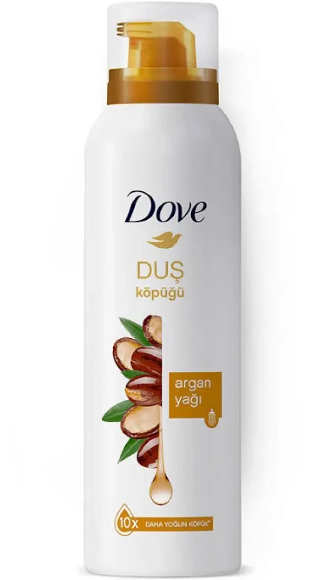 Dove Köpük Duş Jeli Argan Yağı 10 Kat Daha Yoğun Köpüğe Sahip Kremsi Formül, 200 mlx1