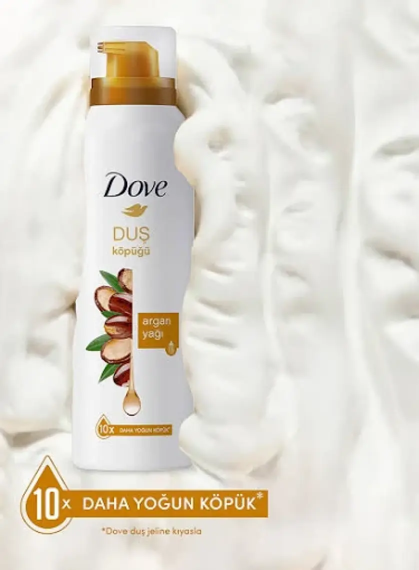 Dove Köpük Duş Jeli Argan Yağı 10 Kat Daha Yoğun Köpüğe Sahip Kremsi Formül, 200 mlx1
