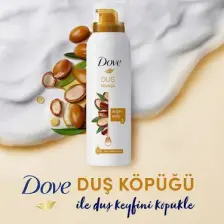 Dove Köpük Duş Jeli Argan Yağı 10 Kat Daha Yoğun Köpüğe Sahip Kremsi Formül, 200 mlx1