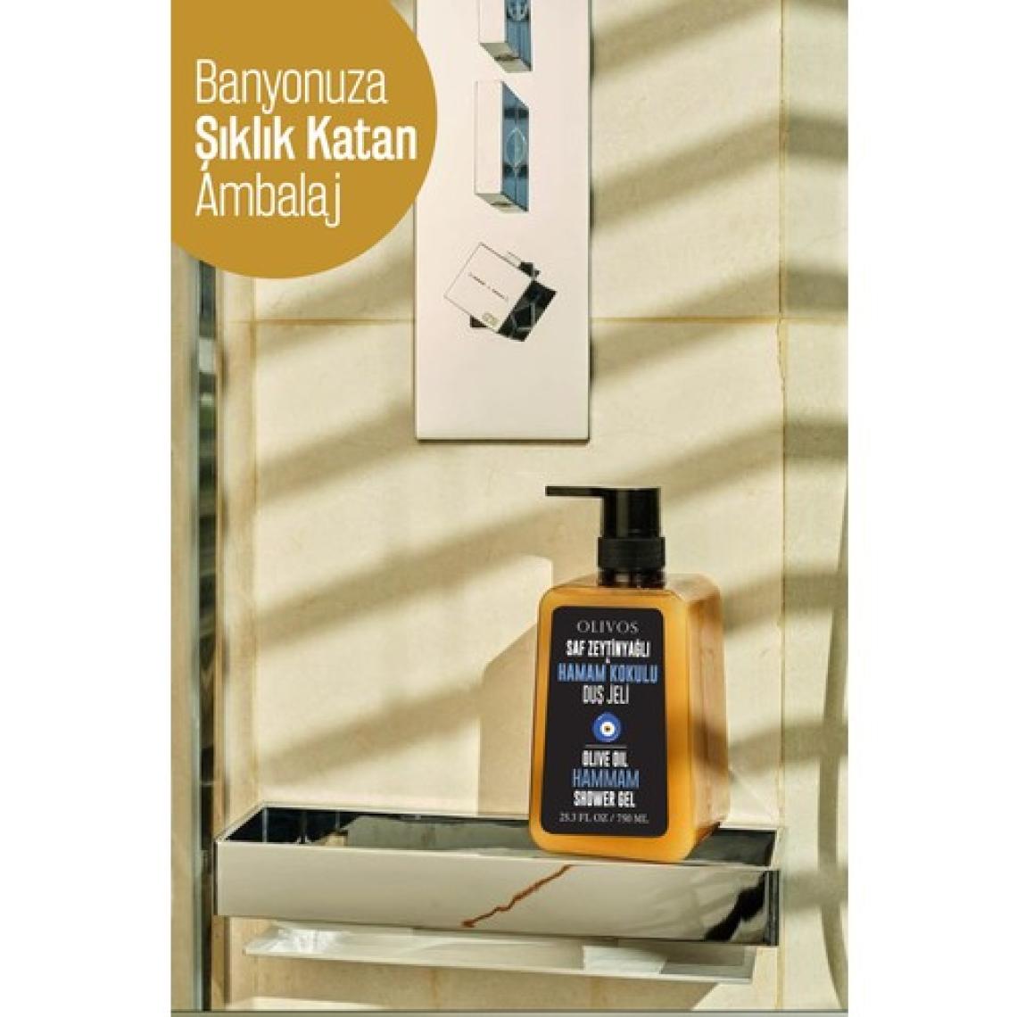 Olivos %100 Doğal Zeytinyağı Hamam Kokulu Zeytinyağlı Banyo Ve Duş Jeli Kuru Cilt Nemlendirici Ve Besleyici 750 ml