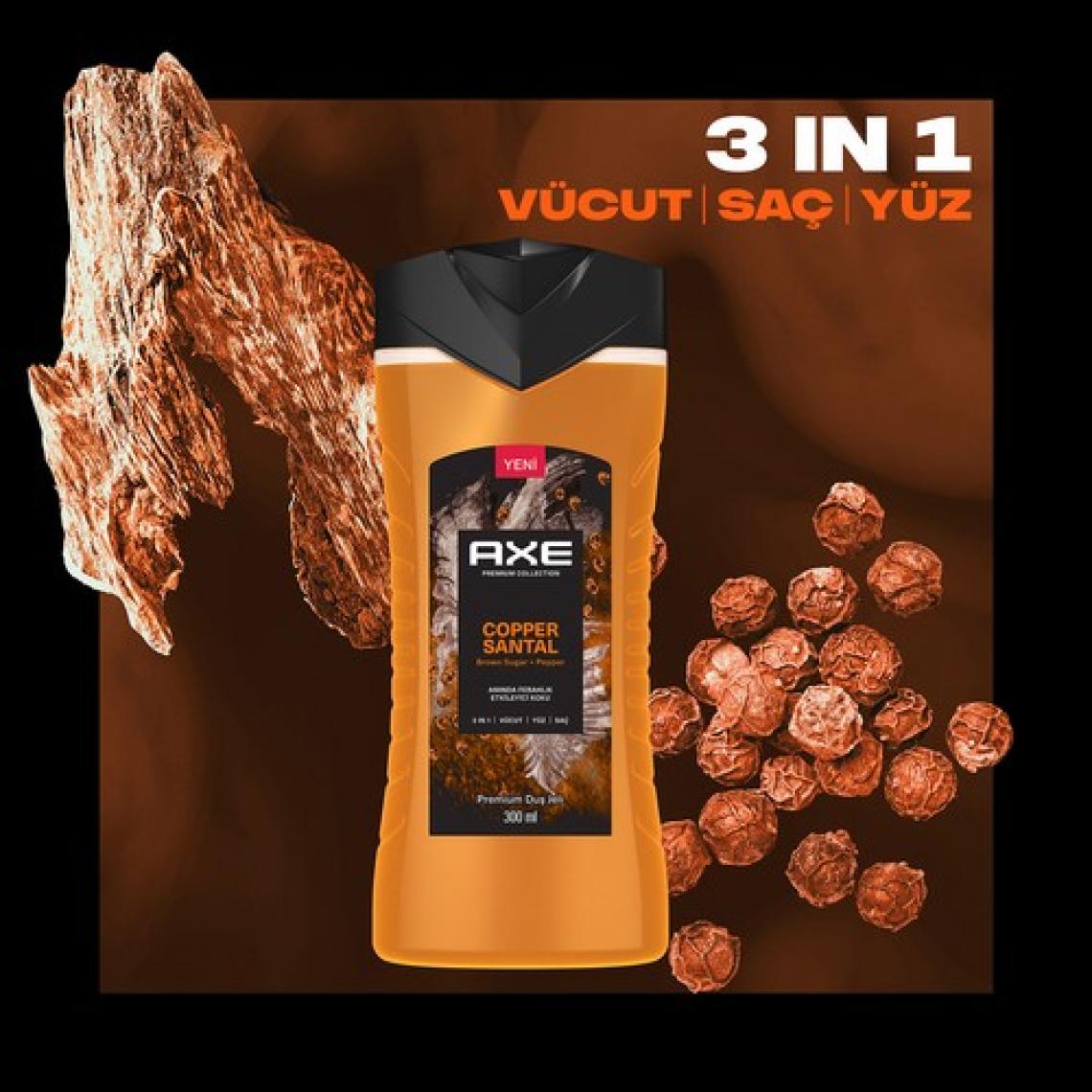 Axe Premium Collection Duş Jeli Copper Santal 3 In 1 Vücut Saç Yüz 300 ml