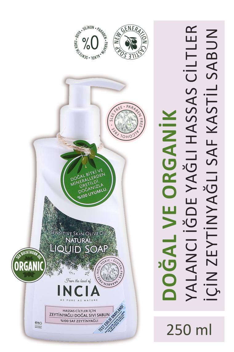Incia Zeytinyağlı Hassas Ciltler İçin Doğal Sıvı Sabun 250 ml