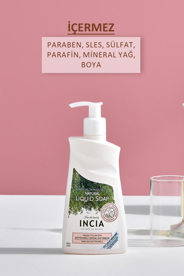 Incia Zeytinyağlı Hassas Ciltler İçin Doğal Sıvı Sabun 250 ml