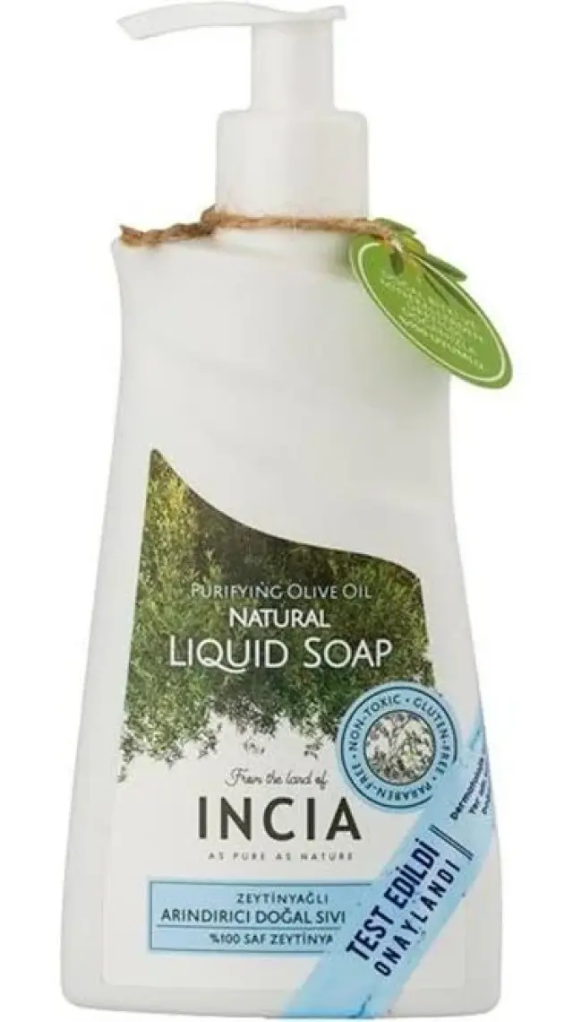 INCIA %100 Doğal Sıvı Kastil Sabunu Arındırıcı Zeytinyağlı 10 Bitkisel Değerli Yağ Vegan 250 ml