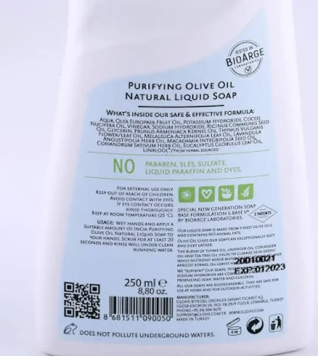 INCIA %100 Doğal Sıvı Kastil Sabunu Arındırıcı Zeytinyağlı 10 Bitkisel Değerli Yağ Vegan 250 ml