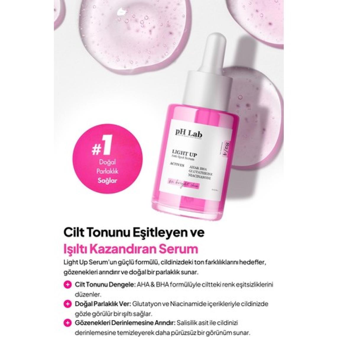 Ph Lab Phlab Light Up Cilt Aydınlatıcı Serum, Lekeri Önleyici Etkili Serum, Işıltılı Parlak Görünüm