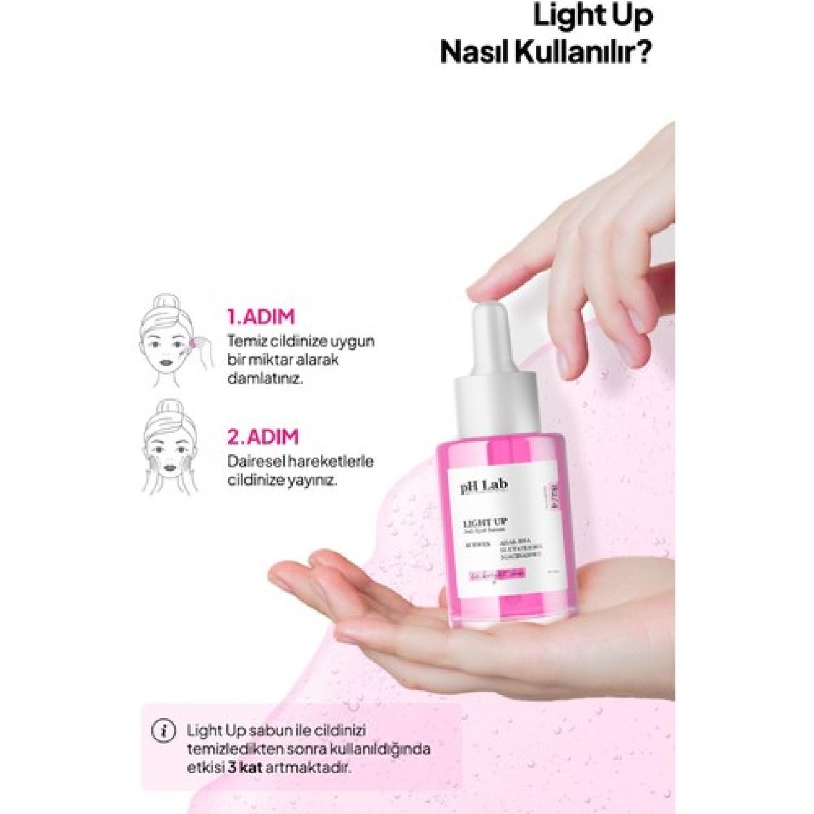 Ph Lab Phlab Light Up Cilt Aydınlatıcı Serum, Lekeri Önleyici Etkili Serum, Işıltılı Parlak Görünüm