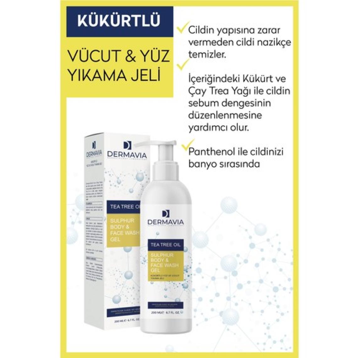 Dermavia Kükürtlü Yüz ve Vücut Yıkama Jeli 200ML