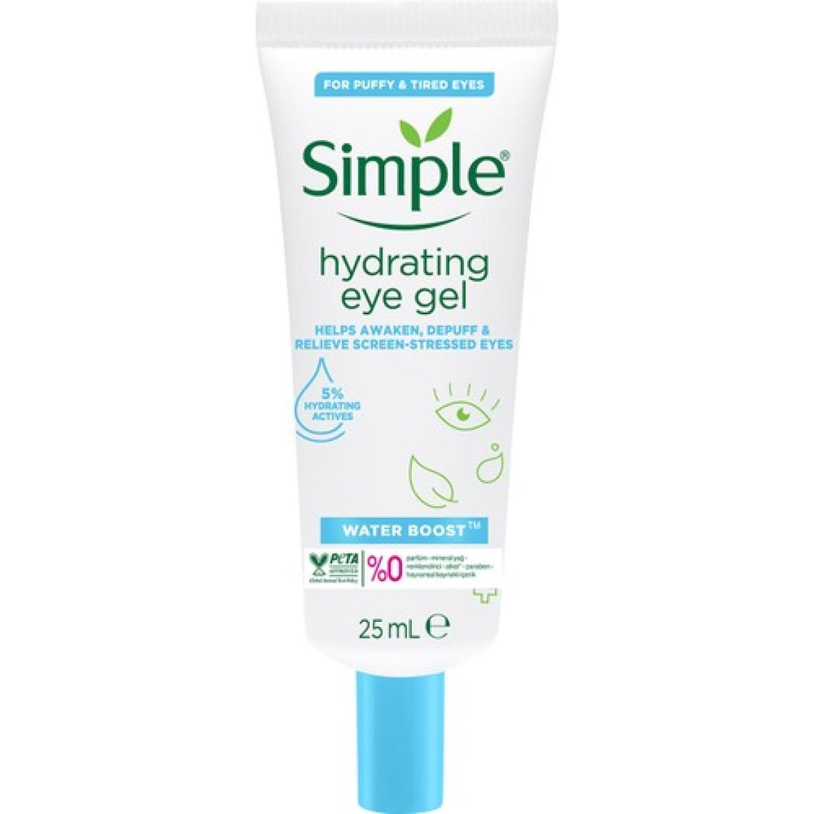 Simple Water Boost Nemlendirici Göz Kremi Yorgun ve Şiş Gözlerde Etkili Vegan 25 ml