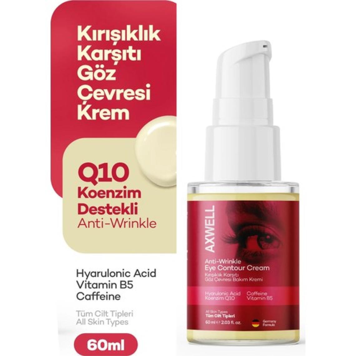 Axwell Caffeine Destekli Kırışık Karşıtı Nemlendirici Göz Çevresi Kremi Koenzim Q10 Hyarulonic Acid 60ML