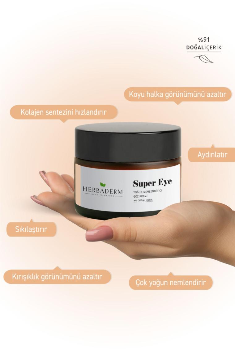 Super Eye Koyu Halka Ve Kırışıklık Karşıtı Kolajen + C Vitamini Nemlendirici Göz Çevresi Kremi