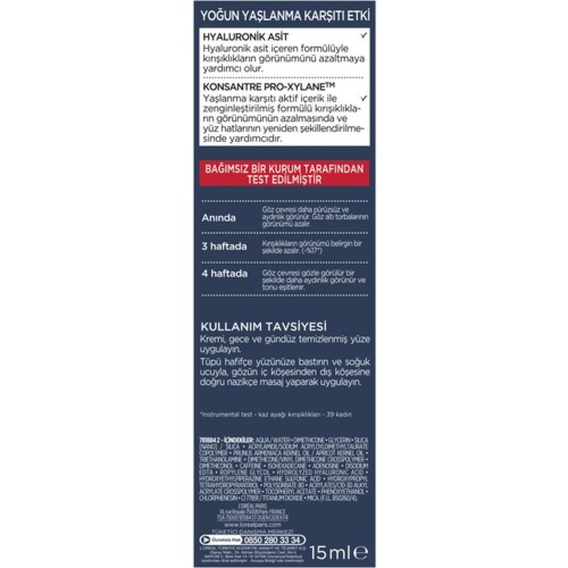 L'Oréal Paris Revitalift Lazer X3 Yaşlanma Karşıtı Göz Bakım Kremi