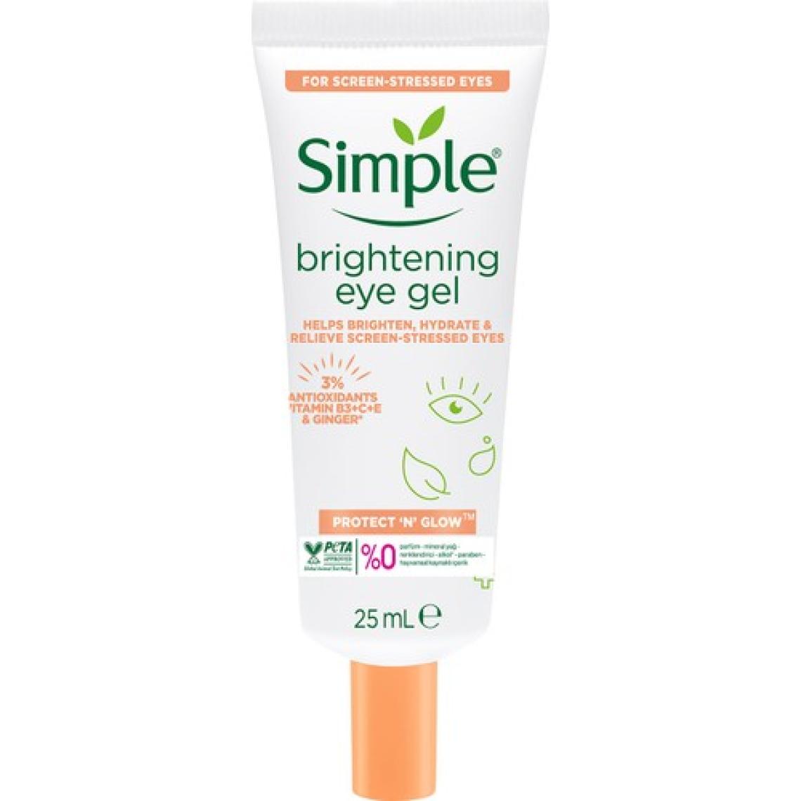 Simple Protect 'N' Glow Aydınlatıcı Göz Kremi Koyu Halkaları Azaltmaya  Vegan 25 ml