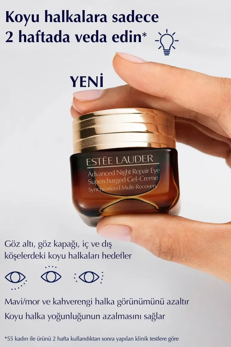Estee Lauder Advanced Night Repair Göz Kremi - Süper Şarjlı Jel, Koyu Halkalar ve Kırışıklıklara Karşı Onarıcı, 15 ml