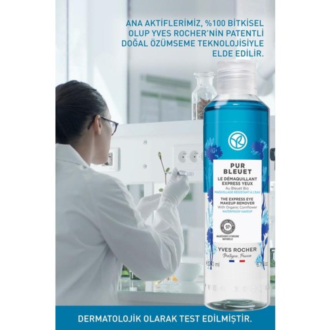 Yves Rocher Tüm Ciltler, Çift Fazlı/Yoğun Makyaja Özel, Rahatlatıcı Göz Makyaj Temizleyici-Pur Bleuet-200ml