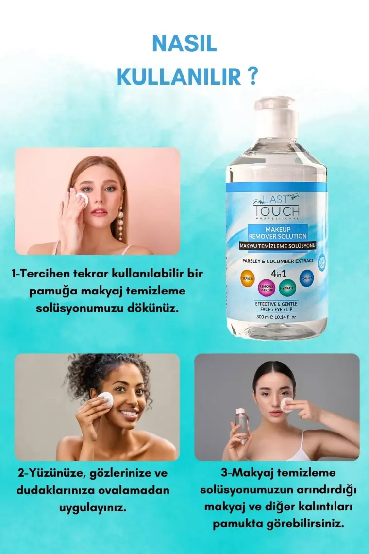 Last Touch Maydanoz ve Salatalık Özlü Makyaj Temizleyici Yüz, Göz, Dudak Için 300 ml