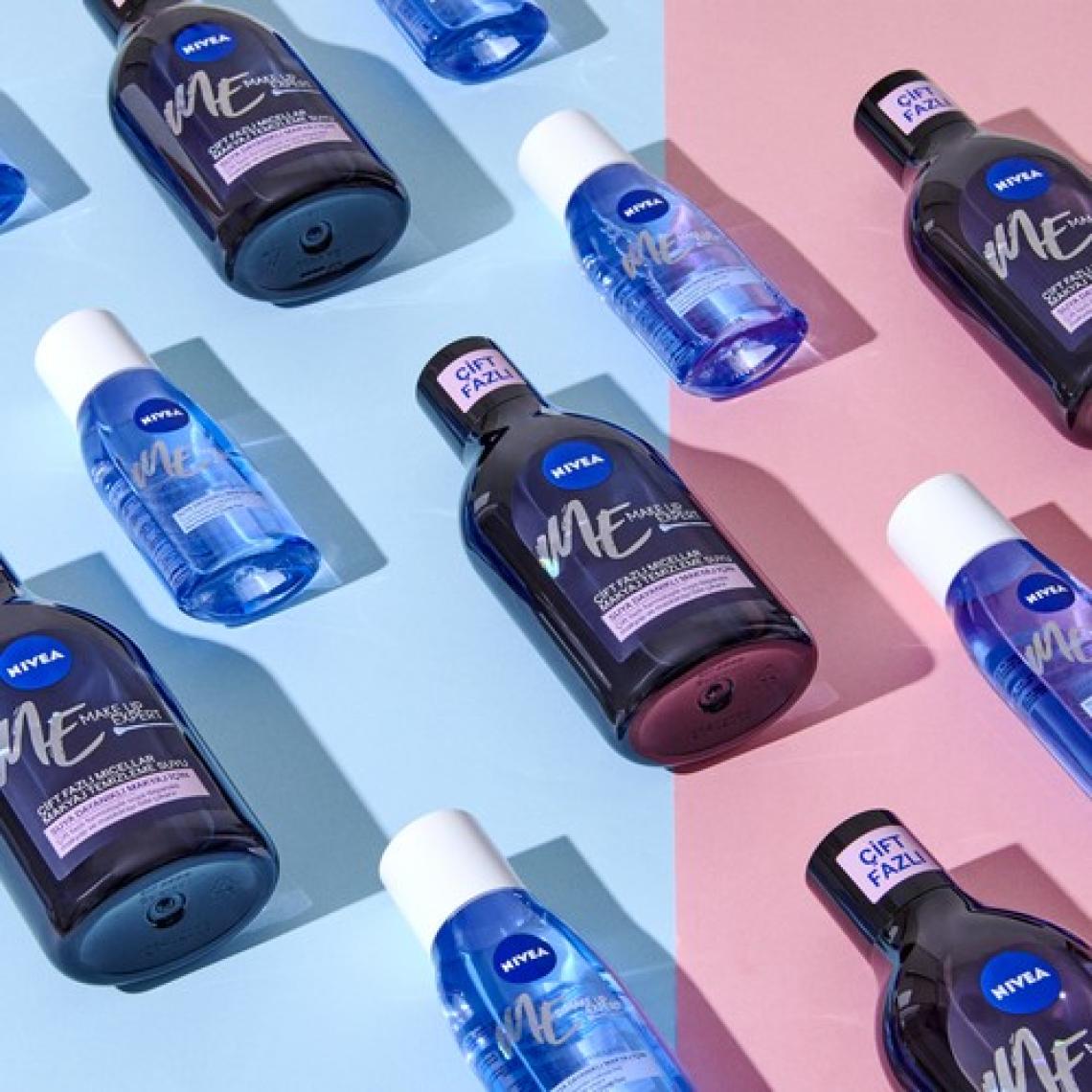 NIVEA Make Up Expert Çift Fazlı Göz Makyaj Temizleyici 125 ml , Etkili Makyaj temizleme, Mavi Kantaron Çiçeği özü ile Hassas Kirpik Bakımı