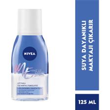 NIVEA Make Up Expert Çift Fazlı Göz Makyaj Temizleyici 125 ml , Etkili Makyaj temizleme, Mavi Kantaron Çiçeği özü ile Hassas Kirpik Bakımı