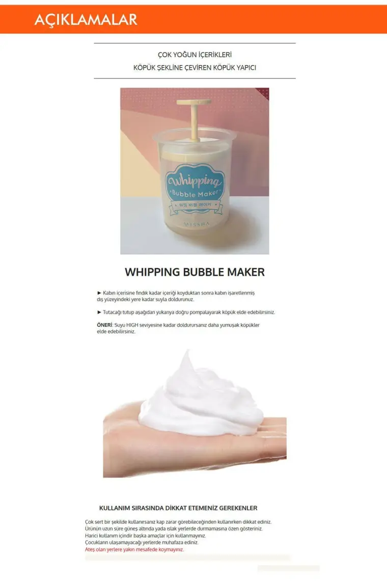 MISSHA Yoğun Köpük Yapıcı Kap MISSHA Whipping Bubble Maker