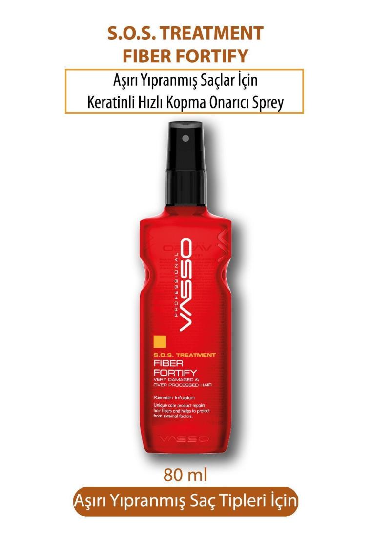Vasso Acil Kurtarma Fiber Keratin Bakım Hızlı Kopma Onarıcı Sprey Fiber Fortify 80 ml 8699216346792