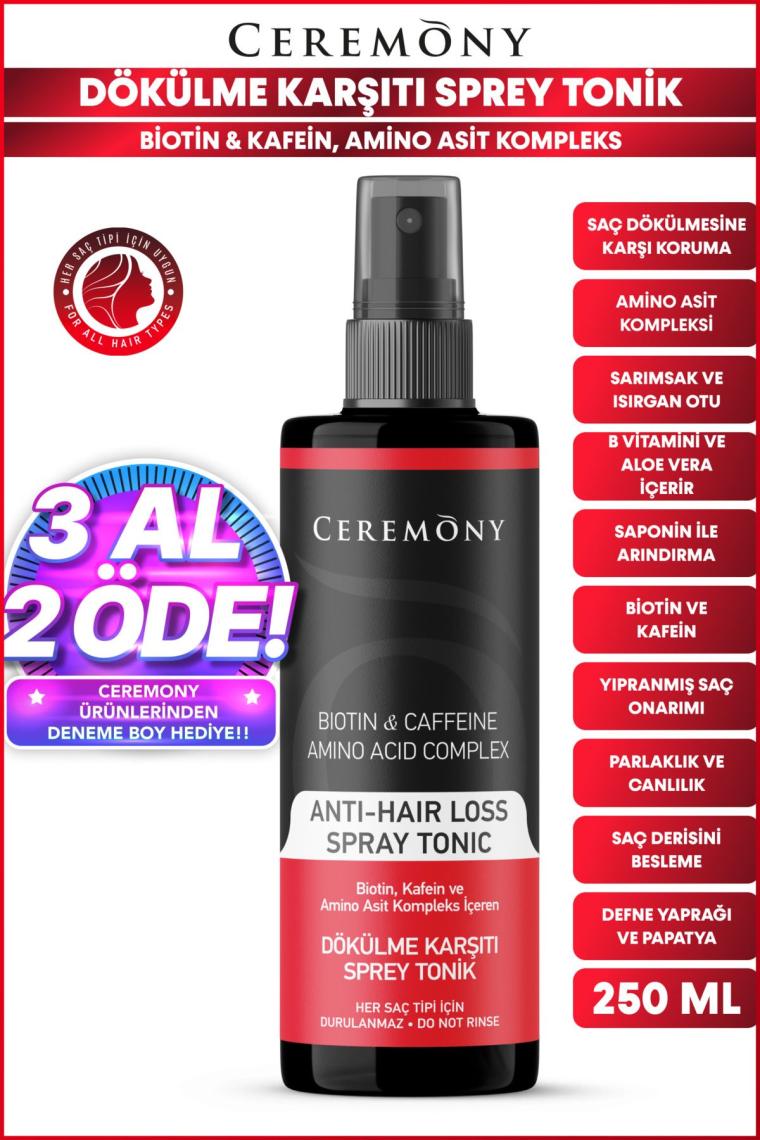 Biotin & Kafein & Amino Kompleks Içeren Dökülme Karşıtı Saç Sprey Toniği 250 ml