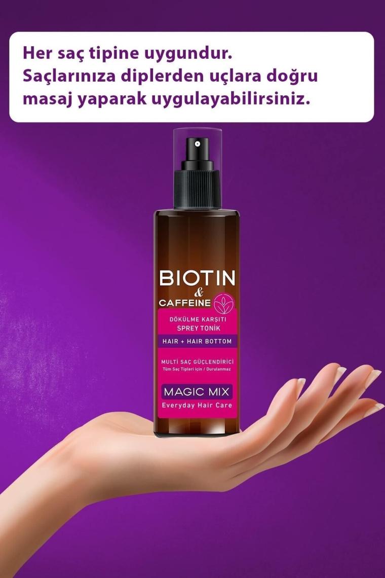Magic Mix Biotin Ve Kafein Içeren Saç Kökü Güçlendirici Hızlı Uzamaya Yardımcı Tonik 110 ml