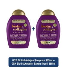 Ogx Dolgunlaştırıcı Biotin& Şampuan 385 ml +OGX Dolgunlaştırıcı Biotin& Bakım Kremi 385 ml