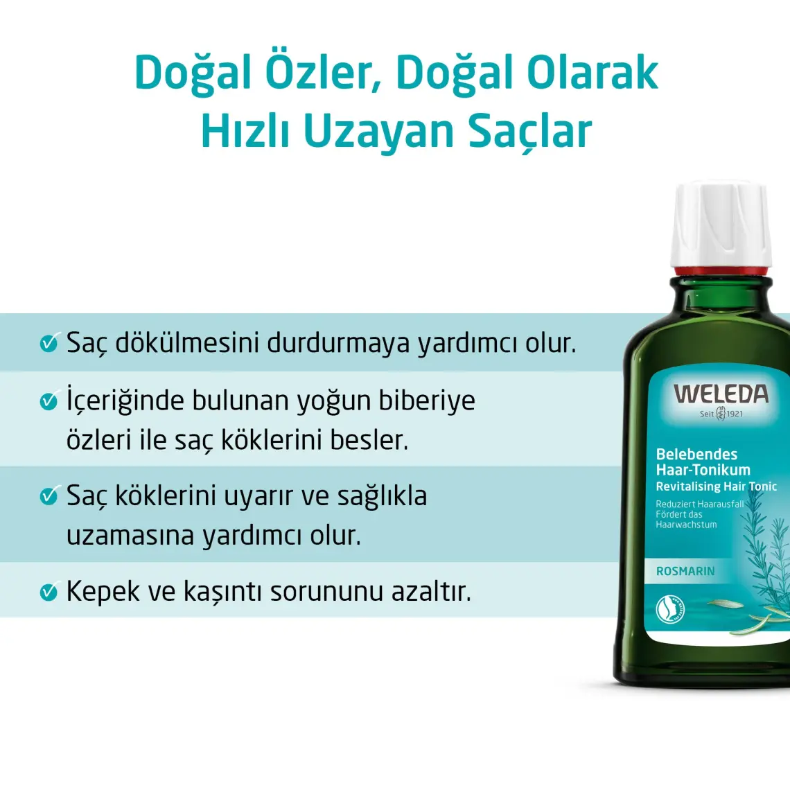 Weleda Revitalizing Hair Toner Organik Biberiye Özlü Canlandırıcı Saç Toniği 100 ml