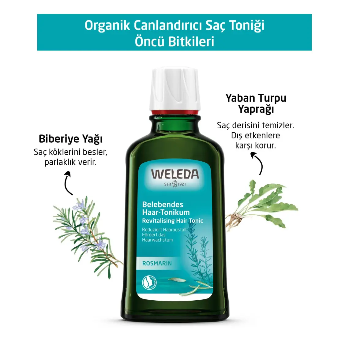 Weleda Revitalizing Hair Toner Organik Biberiye Özlü Canlandırıcı Saç Toniği 100 ml