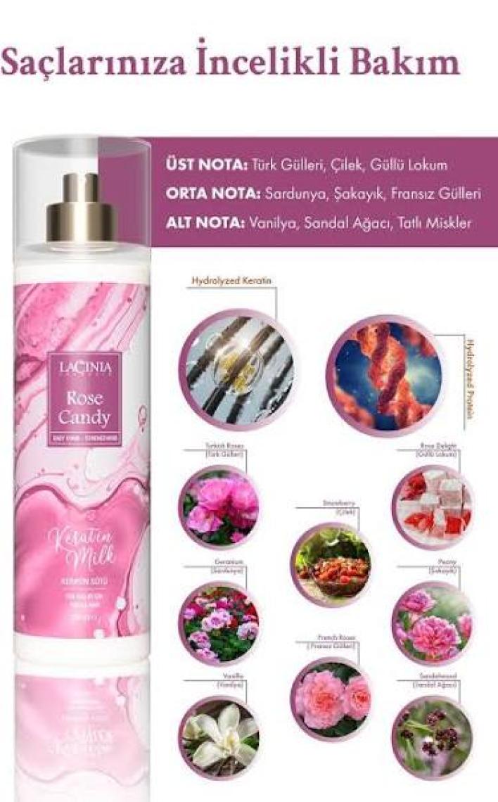 Lacinia Keratin Sütü - Rose Candy 200 ml