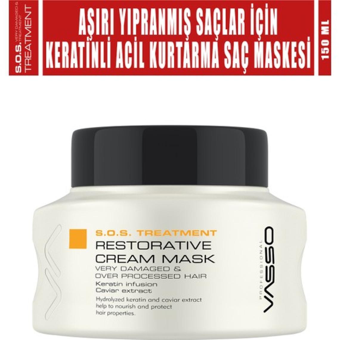 Vasso Yıpranmış Saçlar Için Keratinli Acil Kurtarma Saç Bakım Maskesi 150 ml 8699216349144