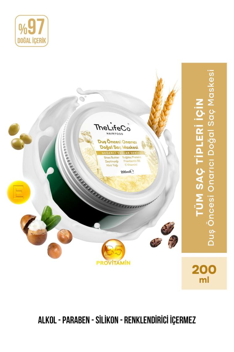 Hairfood Değerli Yağlar Serisi Duş Öncesi Onarıcı Doğal Saç Maskesi 200ml