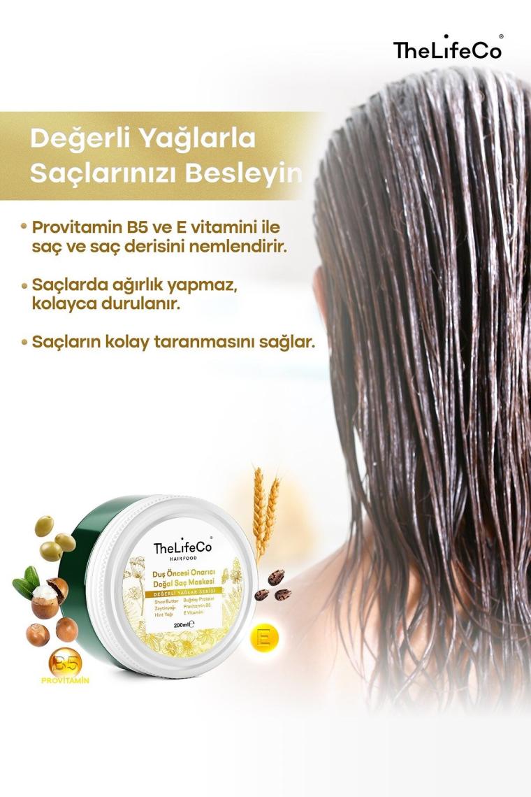 Hairfood Değerli Yağlar Serisi Duş Öncesi Onarıcı Doğal Saç Maskesi 200ml