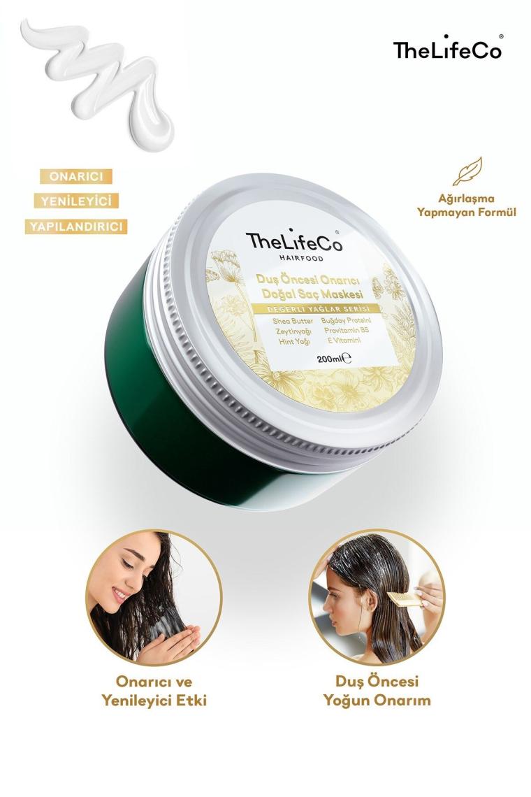 Hairfood Değerli Yağlar Serisi Duş Öncesi Onarıcı Doğal Saç Maskesi 200ml
