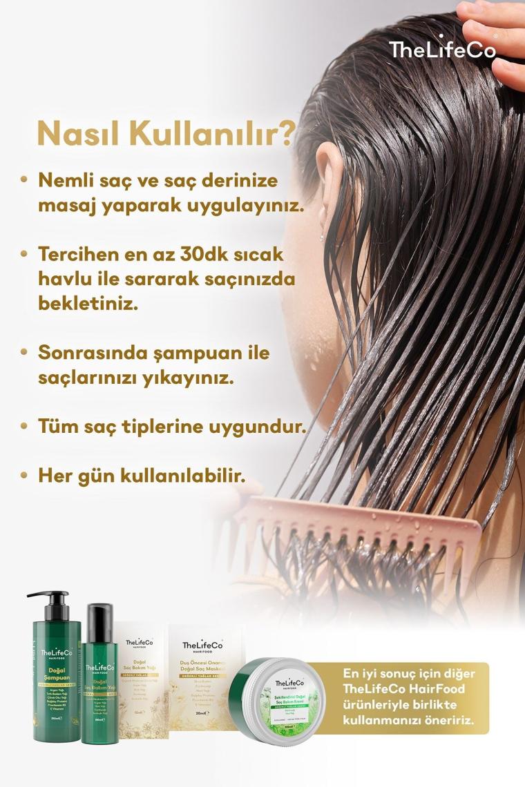 Hairfood Değerli Yağlar Serisi Duş Öncesi Onarıcı Doğal Saç Maskesi 200ml