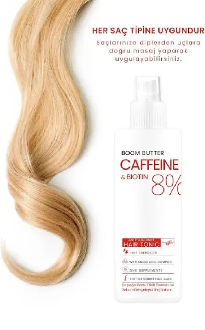 Caffeine Biotine Yavaş Uzayan Kepeklenen Saçlar için Tonik 150 ML