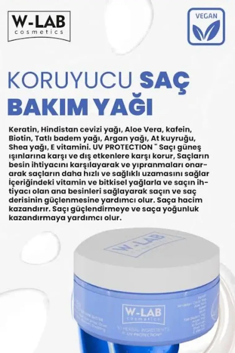 W-Lab Kozmetik 10 Bileşenli Besleyici Koruyucu Saç Bakım Yağı 250 Ml